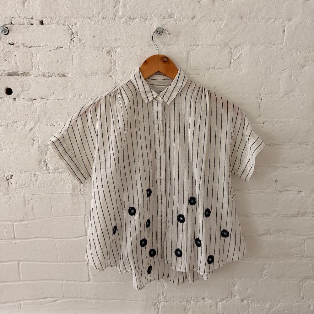 Embroidered Lightweight Button Down Blouse from Madewell